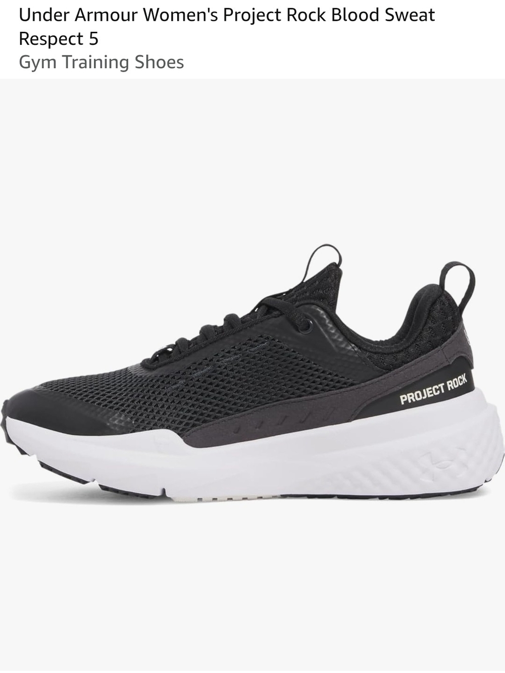 Under Armour Women's Project Rock Respect 5 Fitness Shoes - Black/White